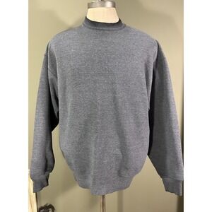 Vtg BVD Gray Crewneck Burnout Sweatshirt USA Blank 50/50 Sz Large 90s Y2K